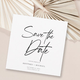 Modern Hand Lettered Script Save the Date Invitation