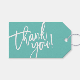MODERN HAND LETTERED thank you jade white writing Gift Tags