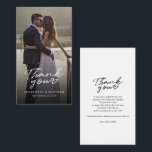 Modern Hand-Lettered Wedding Day Photo Thank You Card<br><div class="desc">A great and thoughtful way to thank your friends,  family,  and coworkers who graced you with their presence on your wedding day with a modern minimalistic photo thank you cards featuring script hand lettered "thank you" and a love heart.</div>