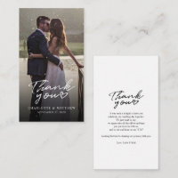 Modern Hand-Lettered Wedding Day Photo Thank You