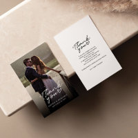 Modern Hand-Lettered Wedding Day Photo Thank You