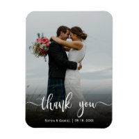 Modern Hand Lettered Wedding Photo Thank You
