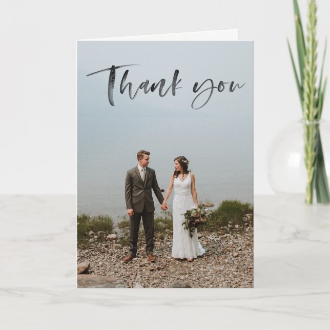 Modern hand-lettered Wedding Thank you card (Front)