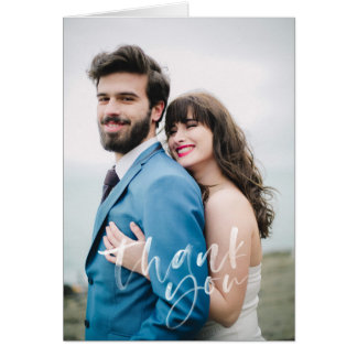 Modern hand-lettered Wedding Thank you card