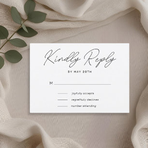 Modern Hand Lettering Wedding RSVP Card