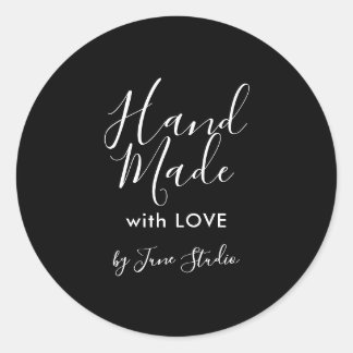 Modern hand made with love package sticker