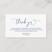 Modern hand Navy ink script, Wedding Thank you