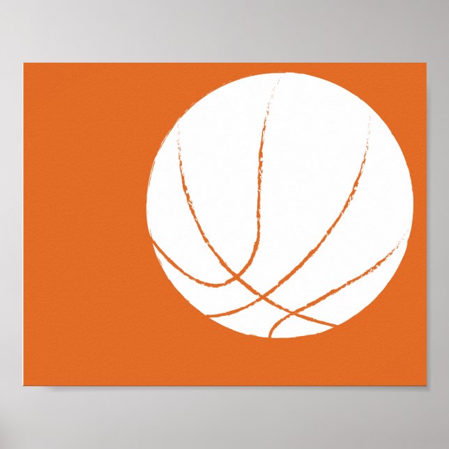 Modern Hand Painted Basketball Art - 1 of 6 Poster (Front)