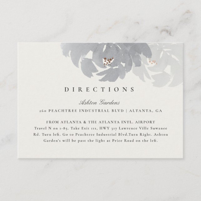 Modern Hand Painted Elegant Floral Wedding Details Enclosure Card (Front)