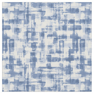Modern hand painted in blue and white for sewing fabric