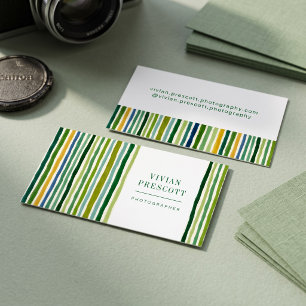 Modern Hand Painted Stripe Design Business Card