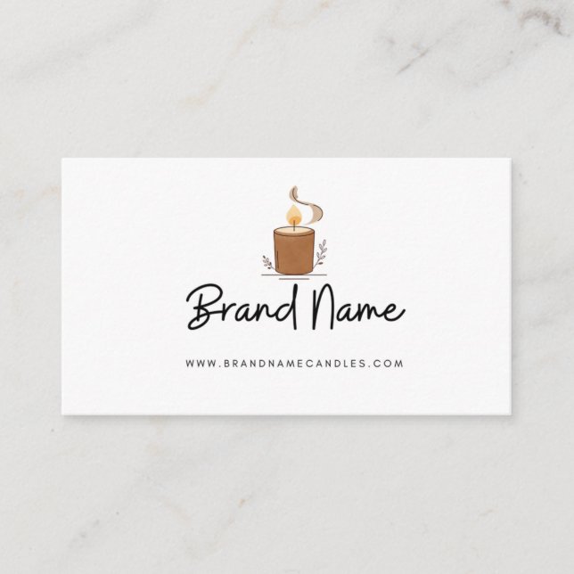 Modern Hand-Poured Soy Candle Business Card (Front)