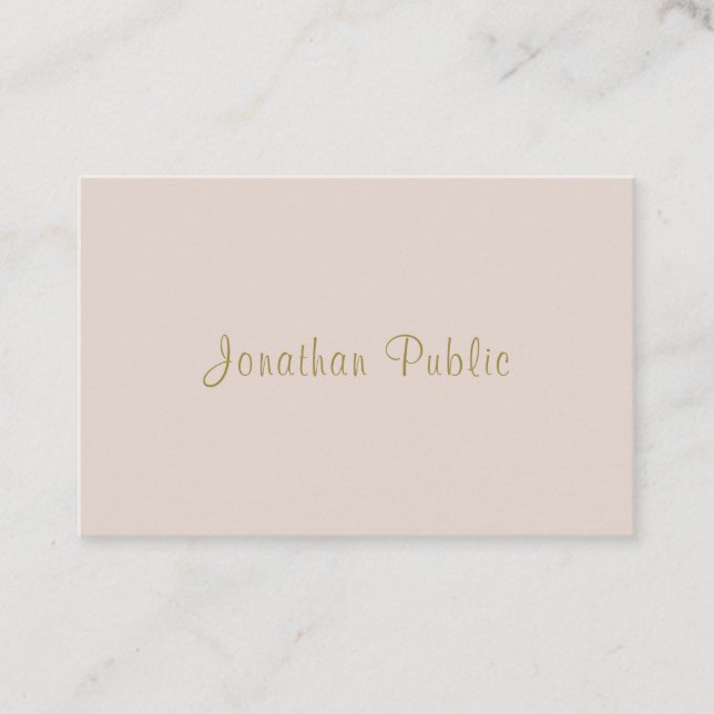 Modern Hand Script Elegant Minimalist Template Business Card (Front)