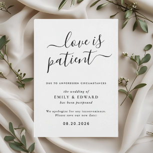 Modern Hand Script Wedding Postponement Announceme Invitation