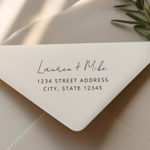 Modern Hand Script Wedding Return Address