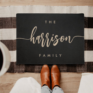 Modern Hand Scripted Personalised Family Name Doormat