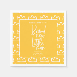 Modern hand written baby shower napkin