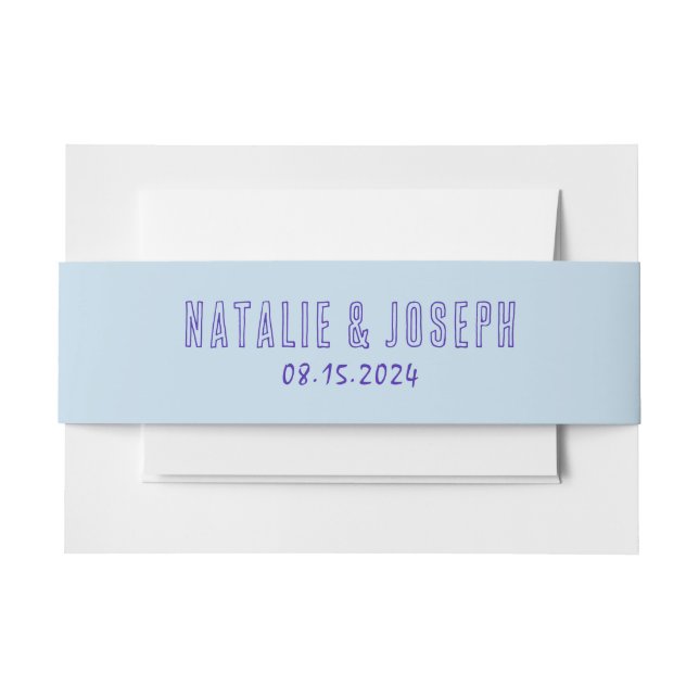 Modern Hand-Written Colourful Bold Retro Wedding Invitation Belly Band (Front Example)