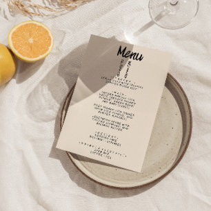 Modern Hand Written Drawn Retro Quirky Wedding Menu