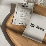 Modern Hand Written Funky Retro Frame Wedding     Menu<br><div class="desc">A colourful retro funky modern black and white wedding dinner menu. Which features chic template design of white background and black typography. With Hand drawn frame border. A Perfect and matching with the whole suite.</div>