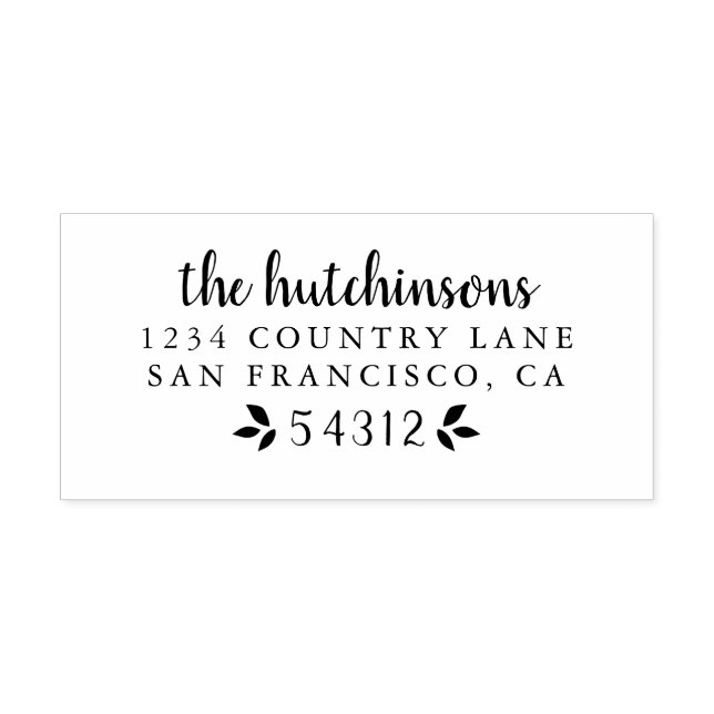 Modern Hand written script family name address Self-inking Stamp (Design)
