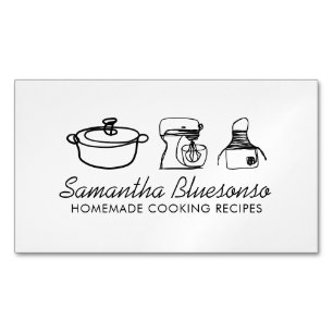 Modern Handdrawing homemade food Cooking bakery Magnetic Business Card