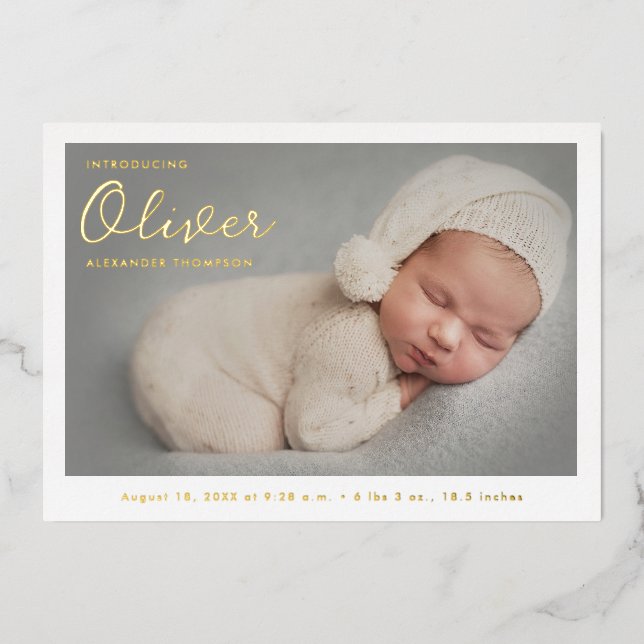 Modern Handlettering Baby Boy Name Custom Photo  (Front)