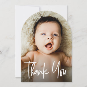 Modern Handlettering Custom 2 Photos Baby Shower Invitation