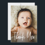Modern Handlettering Custom Baby Shower Photo Invitation<br><div class="desc">Personalise these Baby shower thank you cards with a beautiful photo of your baby. Thank your family and friends who have showered you with their love and introduce your new baby with images they can cherish for many years as baby grows. Modern and unique "Thank You" handlettering script type. Digital...</div>