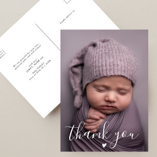 Modern Handlettering Custom Photo Baby Shower Postcard
