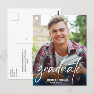 Modern Handlettering Script Graduate Photo  Postcard