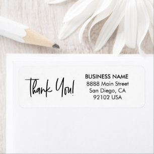 Modern Handlettering thank you business address 