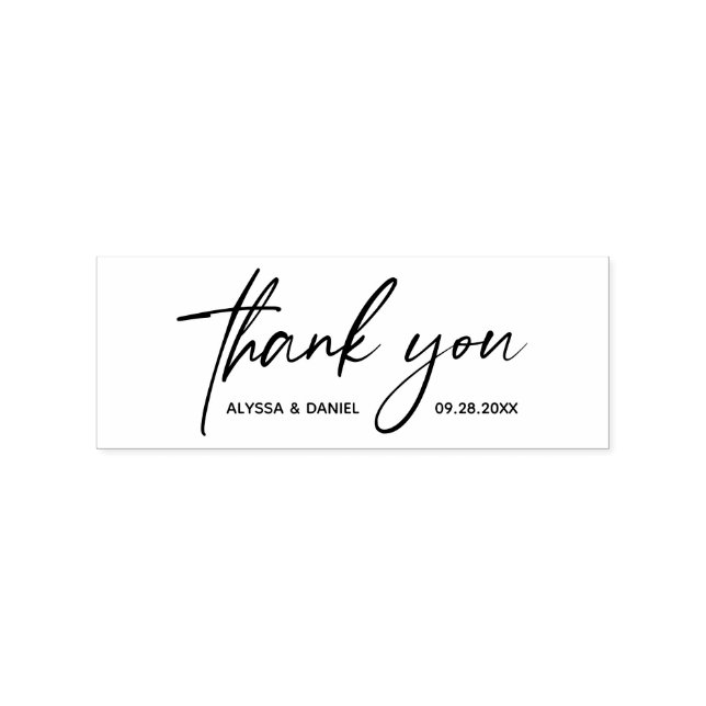 Modern handlettering thank you script wedding  rubber stamp (Imprint)
