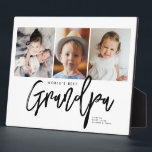 Modern Handlettering World's Best Grandpa Photos Plaque<br><div class="desc">Show Grandpa just how much he’s loved with this Modern “World’s Best Grandpa” Photo Plaque — a meaningful and stylish way to celebrate your favorite grandparent. Featuring a clean, contemporary design with three customizable photo spaces, this plaque allows you to highlight Grandpa’s most cherished moments with his grandkids. The bold...</div>