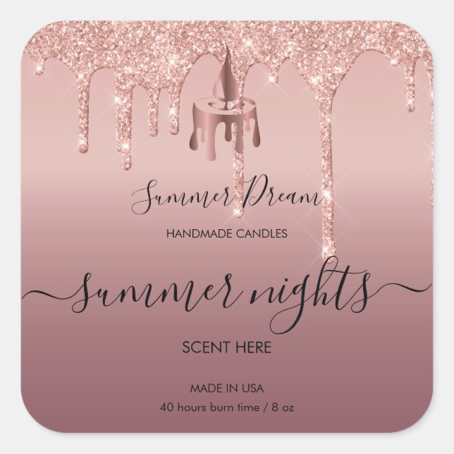 Modern Handmade Honey Wax Candle label (Front)