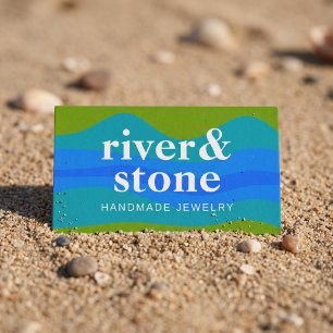 Modern Handmade Jewellery Coastal Waves Business Card