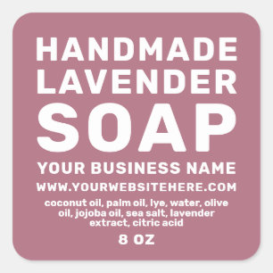 Modern Handmade Lavender Soap Purple Cassis Square Sticker
