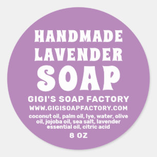 Modern Handmade Lavender Soap Purple Classic Round Sticker
