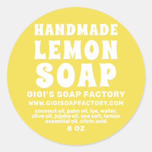 Modern Handmade Lemon Soap Illuminating Yellow  Classic Round Sticker