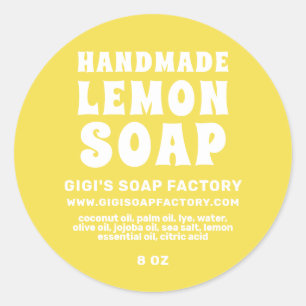 Modern Handmade Lemon Soap Illuminating Yellow Classic Round Sticker