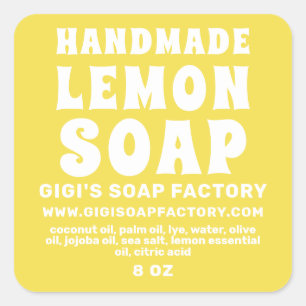 Modern Handmade Lemon Soap Illuminating Yellow Square Sticker