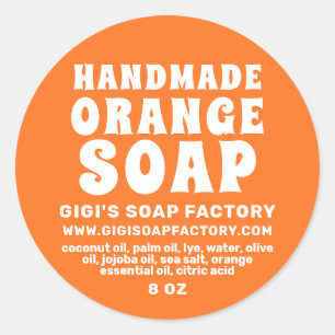 Modern Handmade Orange Soap Classic Round Sticker