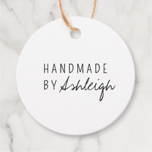 Modern Handmade with Love Simple Script Favour Tags