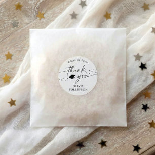 Modern Handwriting 2026 Graduation Thank You Favor Classic Round Sticker