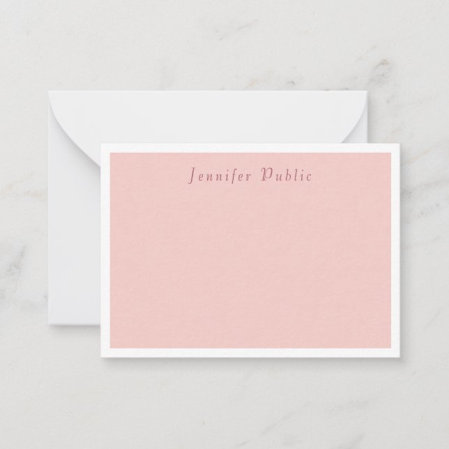 Modern Handwriting Blush Pink Elegant Template (Front)