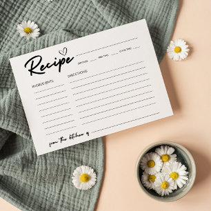Modern Handwriting Bridal Shower Recipe Card