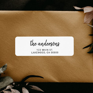 Modern Handwriting Brush Return Address
