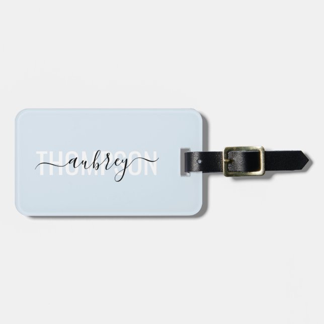 Modern Handwriting Calligraphy Name Simple Luggage Tag (Front Horizontal)