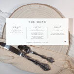 Modern Handwriting Heart Horizontal Wedding Menu<br><div class="desc">These unique horizontal wedding menus feature a modern handwriting script in a simple black and white design. Personalised with the couple's names and wedding date,  they add a stylish and contemporary touch to your reception,  combining elegance with a personalised flair for your special day.</div>