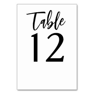 Modern Handwriting Minimalist Wedding Table Number